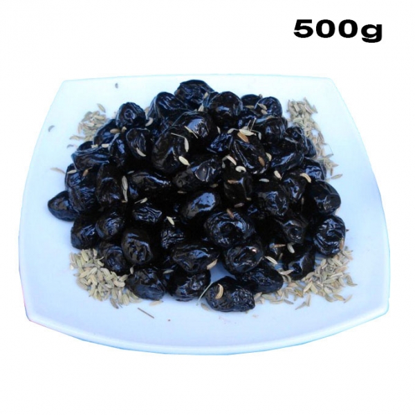 Olive Nere al Forno - schwarze Oliven gebacken 500g