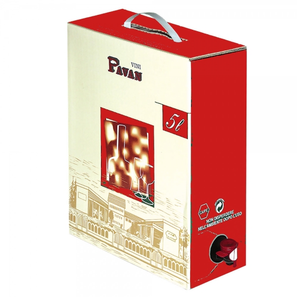Pavan - Merlot Rosso IGP 5 liter - 12%alk.Vol - BAG IN BOX