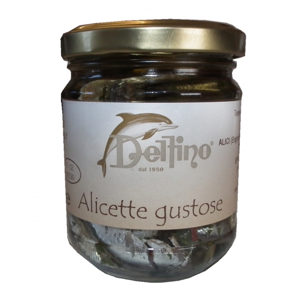 Sardellen ohne Kopf - Alici gustose - Delfino 212ml