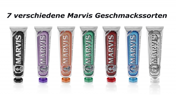 7 Sorten Marvis Zahncreme - 25ml Tuben