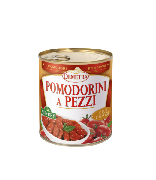 POMODORINI A PEZZI MID-DRY IN SONNENBLUMENÖL 780g